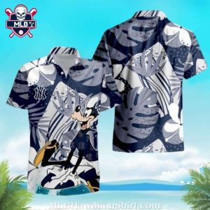 New York Yankees Goofy Tropical Leaves Hawaiian Shirt