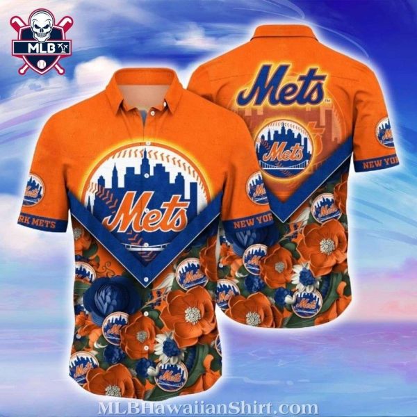 Nightfall Palms NY Mets Hawaiian Shirt – Twilight Tropical Tribute