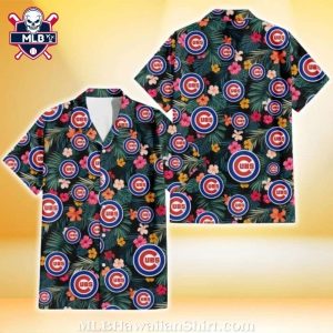 Nighttime Floral And Logo Mix – Hawaiian Chicago Cubs Shirt