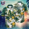 Stress Blessed And Oakland Obsessed Tropical Shirt – Bold Text And Leaf Design