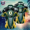 Oakland A’s Pineapple And Floral Yellow Hawaiian Shirt