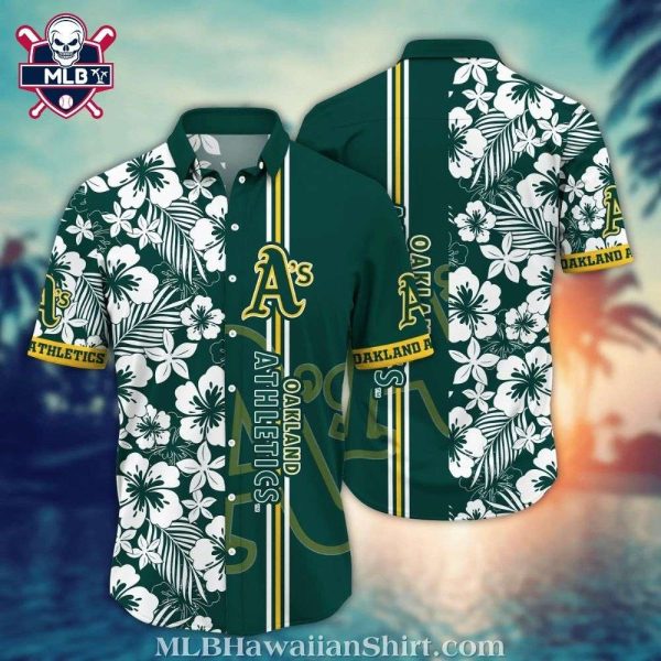 Oakland Athletics Classic Floral Green And White Aloha Shirt