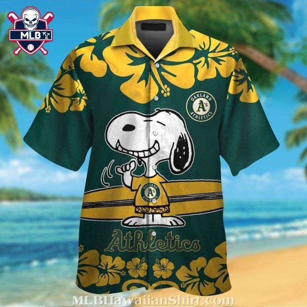 Oakland Athletics Hawaiian Shirt – Surfing Snoopy Edition