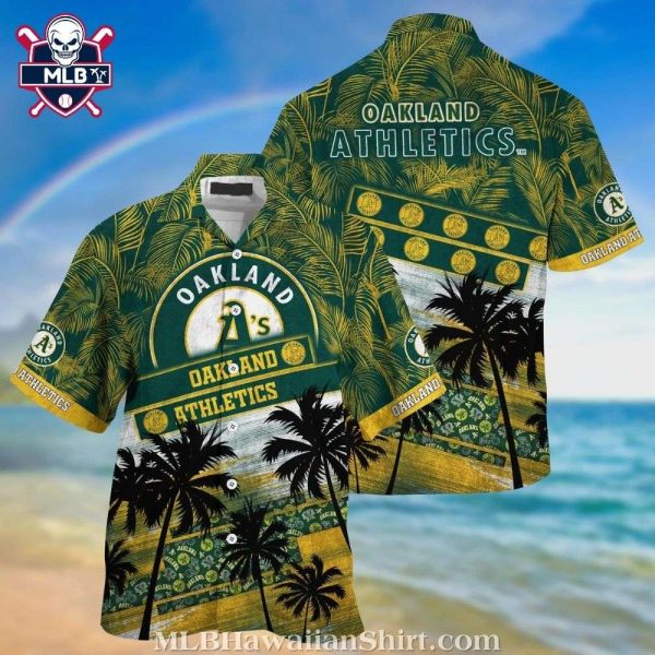 Oakland Athletics Sunset Palms Golden Hawaiian Shirt