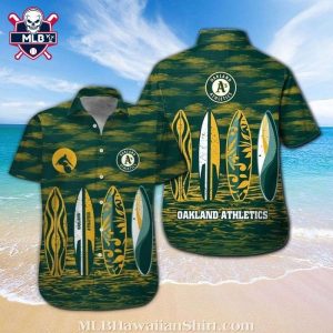 Oakland Athletics Tropical Shirt With Surfboard Prints