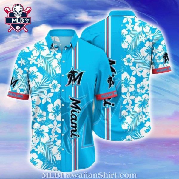 Ocean Fresh Blooms – Miami Marlins Tropical Hawaiian Shirt