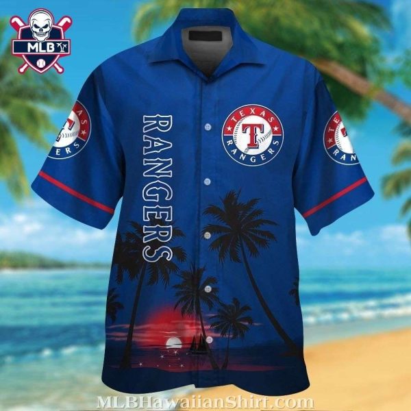 Ocean Sunset Texas Rangers Tropical Hawaiian Shirt