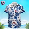 Texas Rangers Flamingo Sunset Tropical Hawaiian Shirt