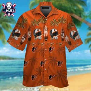 Orioles Beach Vibes Baseball Equipment Aloha Shirt