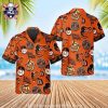 Orioles Monochrome Floral And Team Logo Casual Hawaiian Shirt