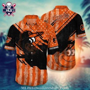 Orioles Retro Star Stripe Tropical Hawaiian Shirt