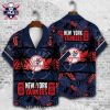 Playful Yankees Tropical Aloha Shirt – Cartoon Mascots And Flamingos