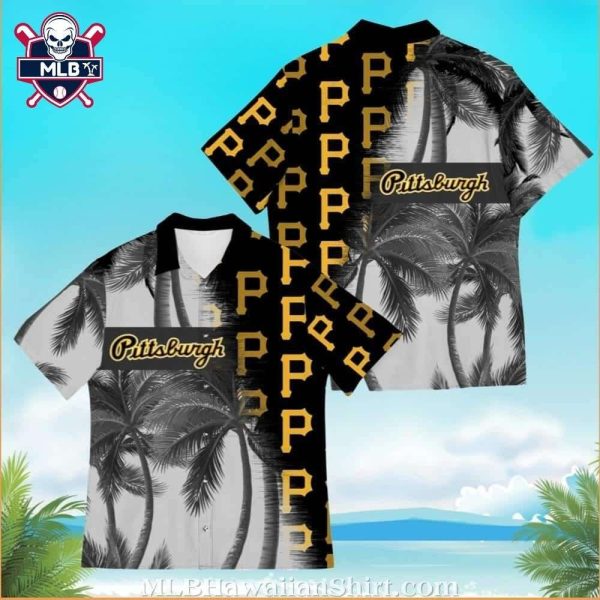 Palm Silhouette Pittsburgh Pirates Tropical Hawaiian Shirt