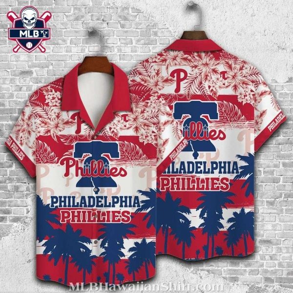 Palm Sunset Phillies Red White Hawaiian Shirt – Philadelphia Phillies Tropical Spirit