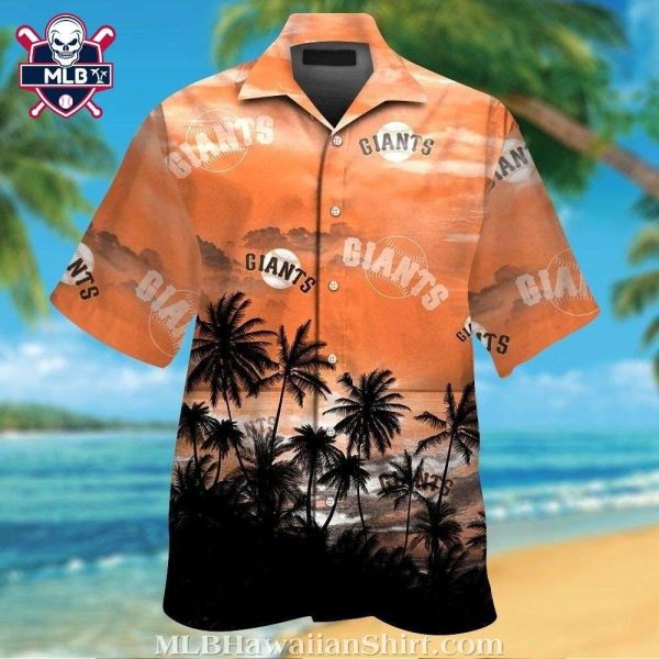 Palm Tree Sunset SF Giants Hawaiian Shirt – Dusk On The Diamond