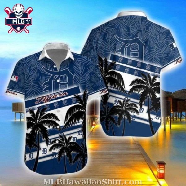 Palms Over Water Detroit Tigers Tropical Hawaiian Shirt