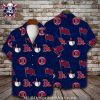 MLB Boston Red Sox Circular Logo Blue Aloha Shirt