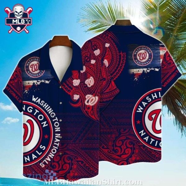 Patriotic Paisley – Washington Nationals Emblematic Bandana Aloha Shirt