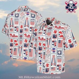 Patriotic Pride – Phillies Hawaiian Aloha Shirt With Fireworks