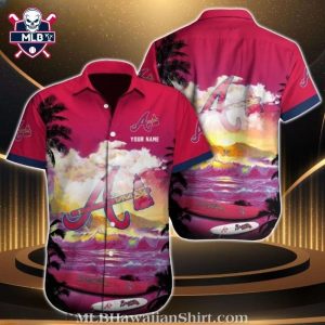 Personalized Atlanta Braves Sunset Hawaiian Shirt – Custom Horizon Red