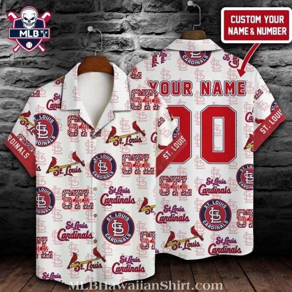 Personalized White And Red St. Louis Cardinals Jersey Hawaiian Shirt