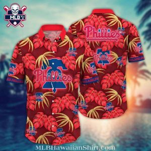 Philadelphia Phillies Dark Red Foliage Team Spirit Hawaiian Shirt