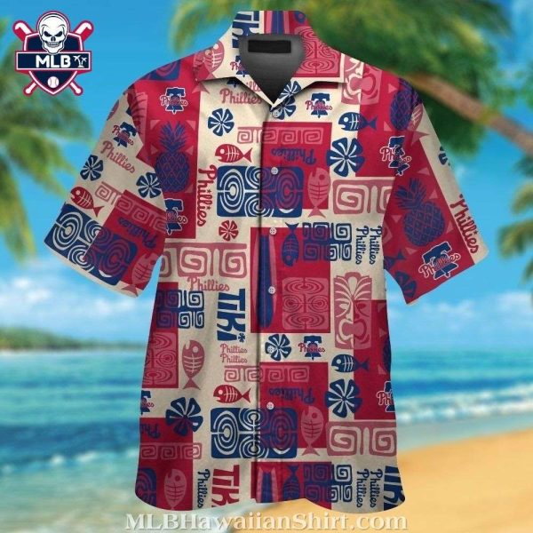 Philadelphia Phillies Island Vibes Red And Cream Hawaiian Shirt