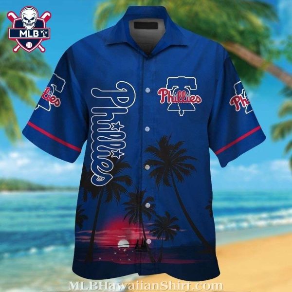 Philadelphia Phillies Midnight Palms Casual Blue Hawaiian Shirt