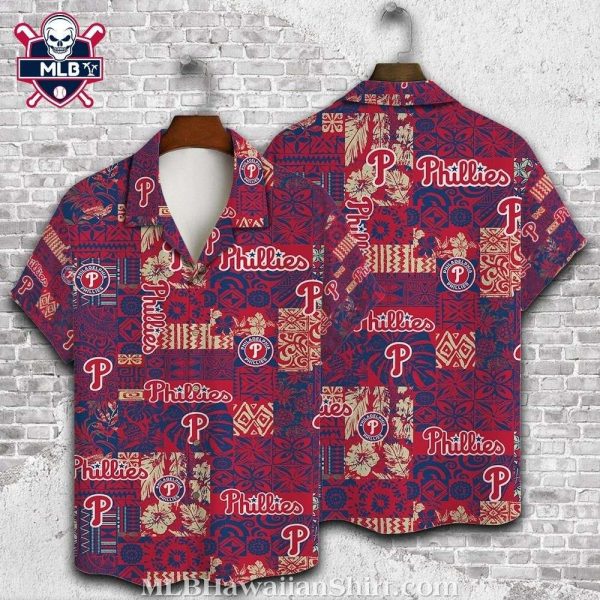 Philadelphia Phillies Mosaic – Tribal Pattern Tropical Hawaiian Shirt