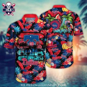 Philadelphia Phillies Summer Nights Tropical Hawaiian Shirt