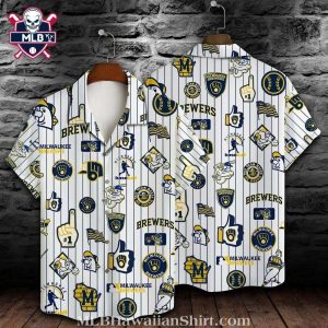 Pinstripe Pitch Milwaukee Brewers MLB Hawaiian Shirt – Game Day Essential