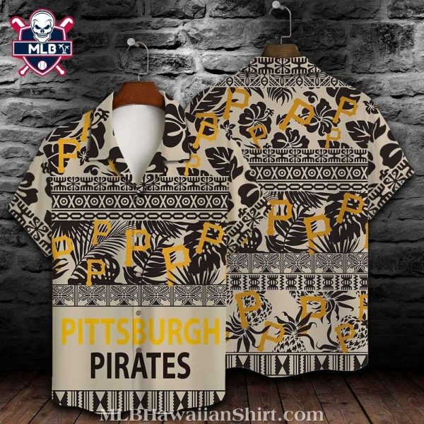 Pittsburgh Pirates Tropical Leaves And XO Pattern Hawaiian Shirt