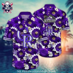 Purple Bloom Colorado Rockies Tropical Hawaiian Shirt