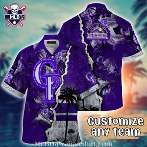 Purple Palm Silhouette Colorado Rockies MLB Hawaiian Shirt