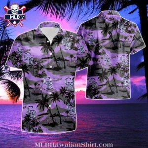 Purple Sunset Palms Colorado Rockies MLB Hawaiian Shirt