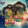 San Diego Padres Abstract Geometric Fan Aloha Shirt