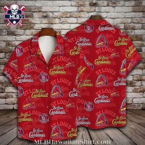 Red Emblems Classic St. Louis Cardinals Hawaiian Shirt