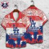 Pineapple And Hibiscus Dodgers Pride Hawaiian Shirt