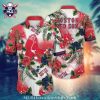 Mickey Mouse And Tropical Flowers Boston Red Sox Hawaiian Shirt