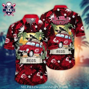 Retro Roadster Reds Fan MLB Cincinnati Reds Hawaiian Shirt