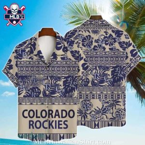 Rockies Navy Tribal Diamond MLB Tropical Hawaiian Shirt