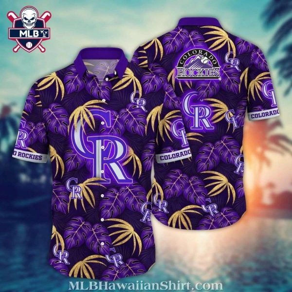 Rockies Palms And Gold – Lavish Colorado Tropical MLB Hawaiian Shirt