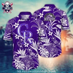 Rockies Purple Floral Elegance MLB Aloha Shirt