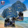 White Sox Tropical Floral Monochrome Hawaiian Aloha Shirt