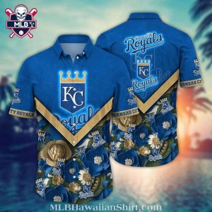 Royal Blue Floral Elegance Kansas City Royals Hawaiian Shirt