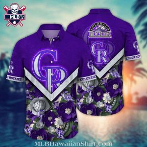 Royal Rockies Garden – Colorado Rockies MLB Tropical Floral Shirt