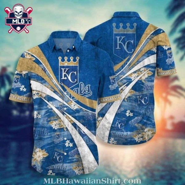 Royal Stripes And Blossoms Kansas City Royals Hawaiian Shirt