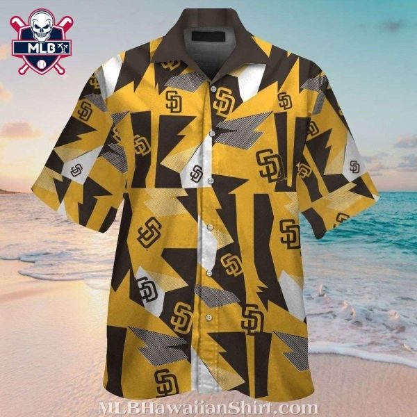 San Diego Padres Electric Yellow Geometric MLB Hawaiian Shirt