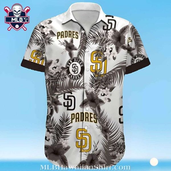 San Diego Padres Monochrome Palm MLB Hawaiian Shirt