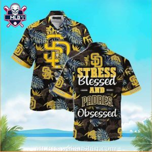 San Diego Padres ‘Stress Blessed and Obsessed’ MLB Hawaiian Shirt